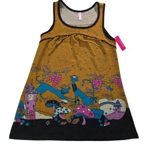 Xhilaration Women’s Small Sleeveless Tunic Tank Top Cats Mushroom Print